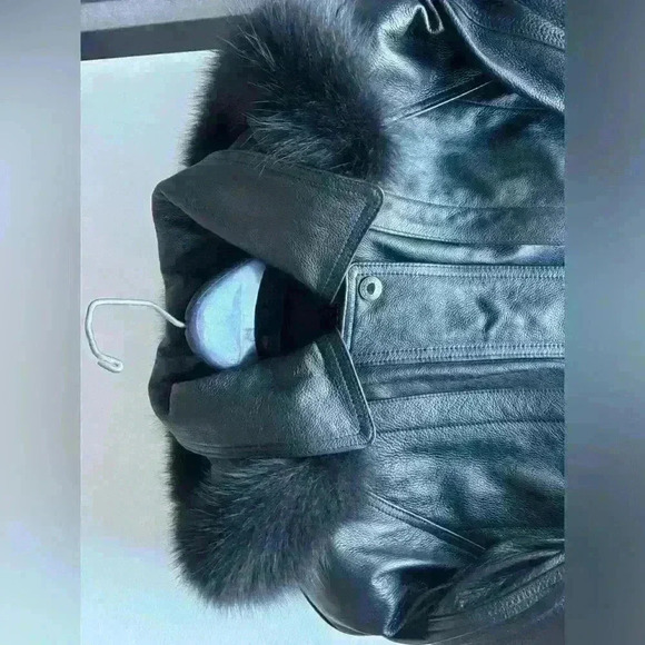 Vintage Elim Trading Co. ACTPA Italy Mode Leather And Satin Jacket - Picture 4 of 13